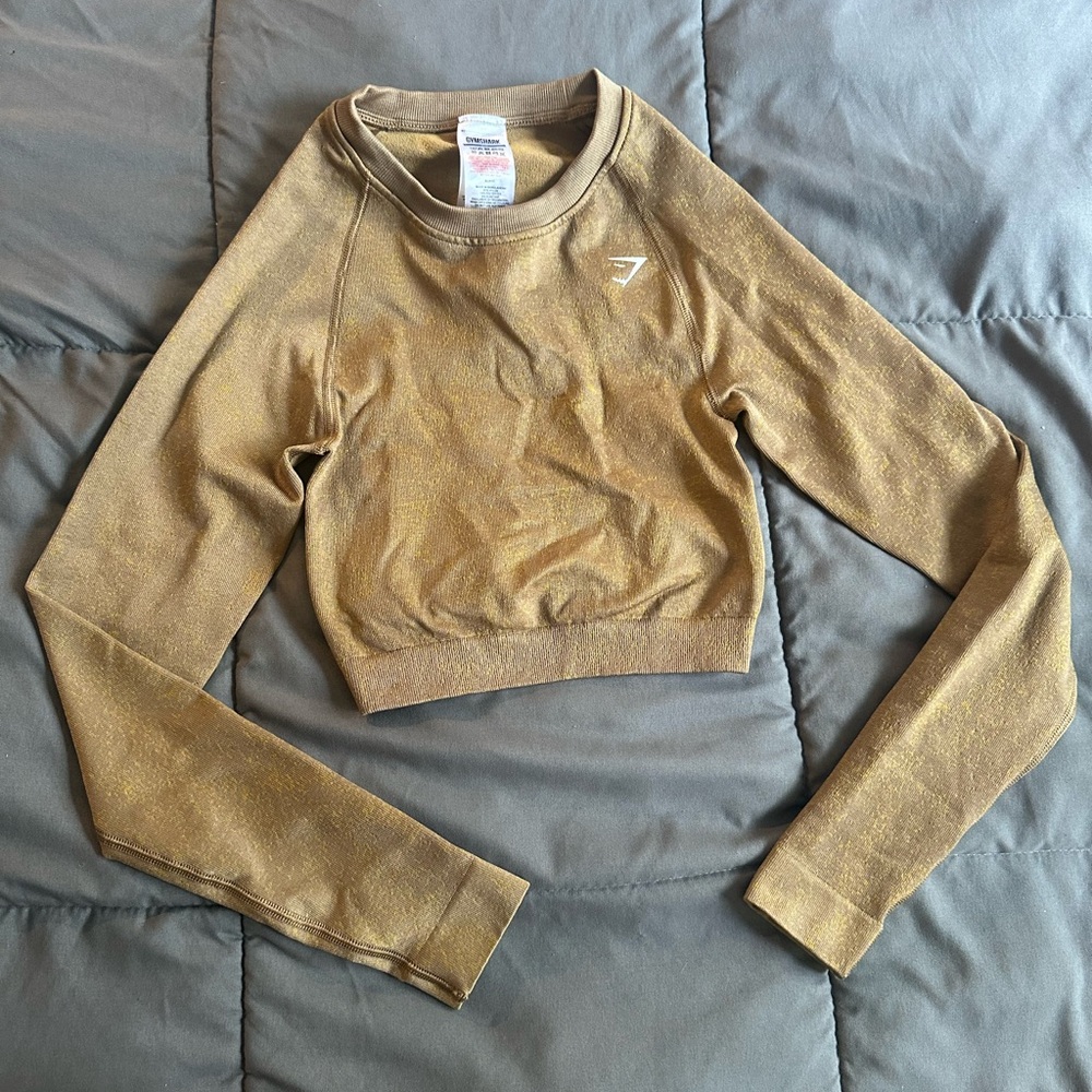 Women's Gymshark Gold Long Sleeve Crop Top